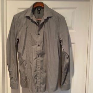 Gray casual button down